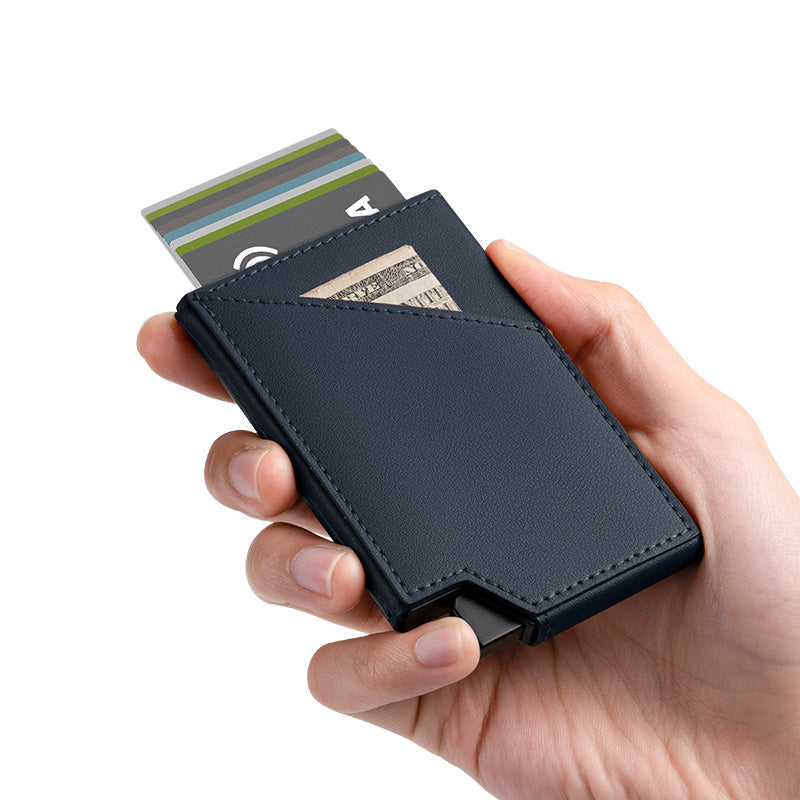 LyfeWallets pocket sized aluminum and leather multi-purpose wallet